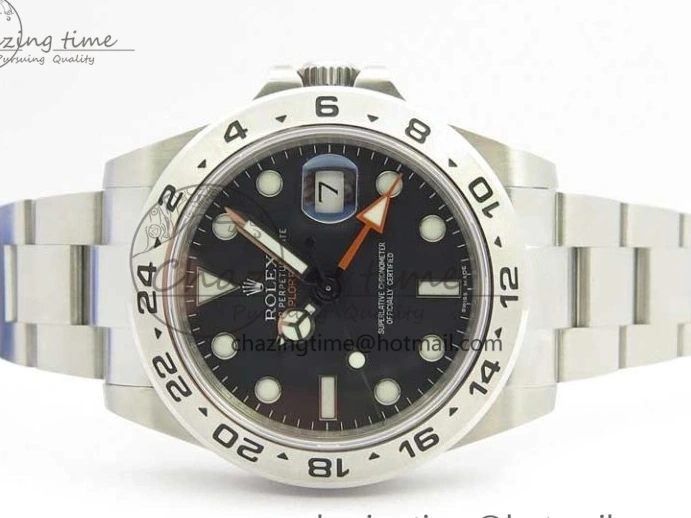 0414 Explorer II 42mm 216570 Black 904L SS GMF 1:1 Best Edition Black Dial on Bracelet A3186 (Correct Hand Stack) StreetReady 3242